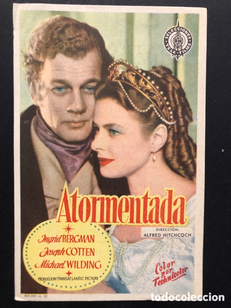 Cine: Programa atormentada ingrid bergman alfred hitchcock con publicidad teatro liceo alberique A1