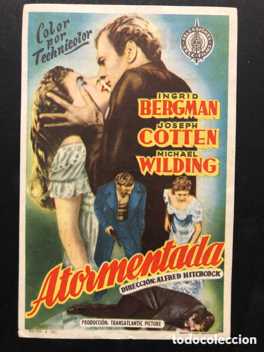 Cine: Programa atormentada ingrid bergman alfred hitchcock con publicidad cine Col&oacute;n valencia A1
