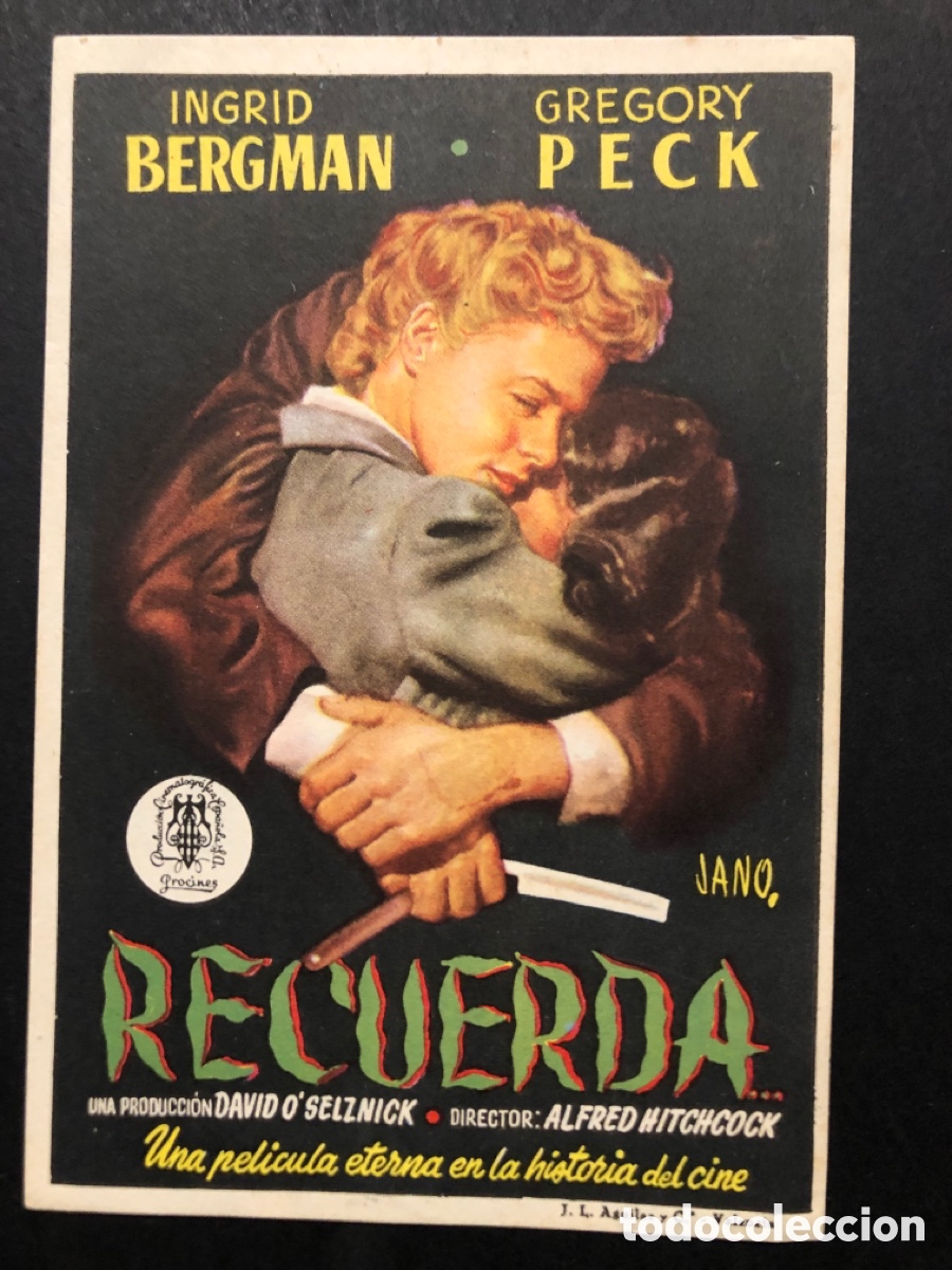 Cine: Programa recuerda ingrid bergman alfred hitchcock con publicidad cine front&oacute;n aranda A1