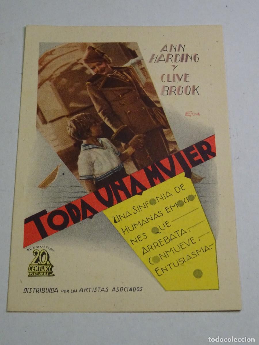 Cine: PROGRAMA DE CINE - TODA UNA MUJER - ANN HARDING Y OLIVE BROOK - Foto 1
