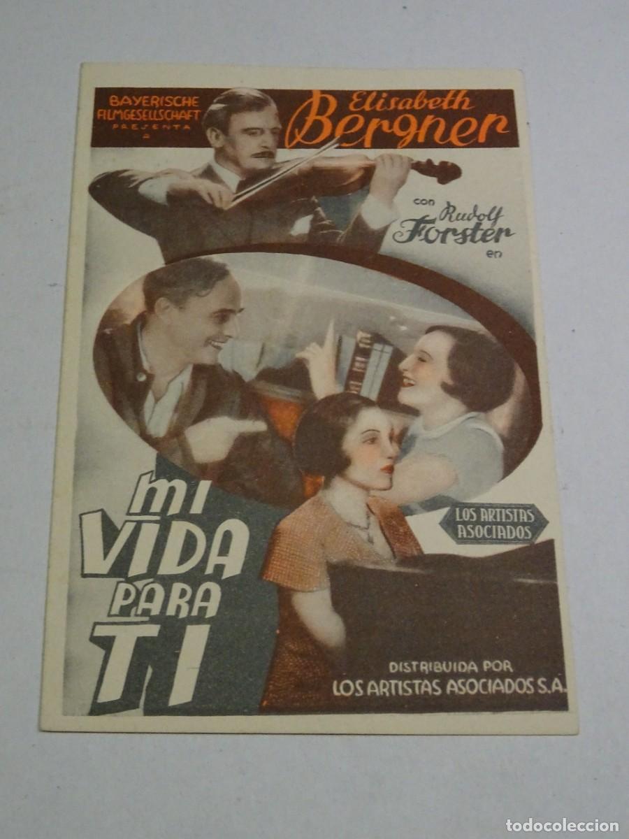 Cine: PROGRAMA DE CINE - MI VIDA PARA TI - ELISABETH BERGNER - RUDOLF FORSTER - Foto 1