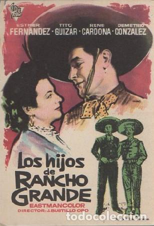 Cine: PROGRAMA DE CINE: LOS HIJOS DE RANCHO GRANDE PC-7262 - Foto 1