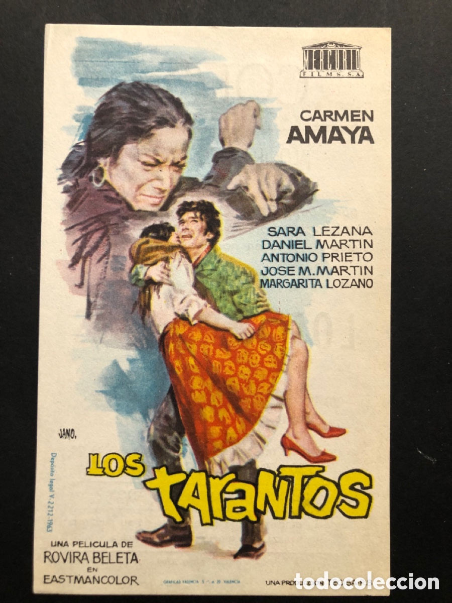 Cine: Programa los tarantos carmen Amaya con publicidad cine colon Alcoy A5