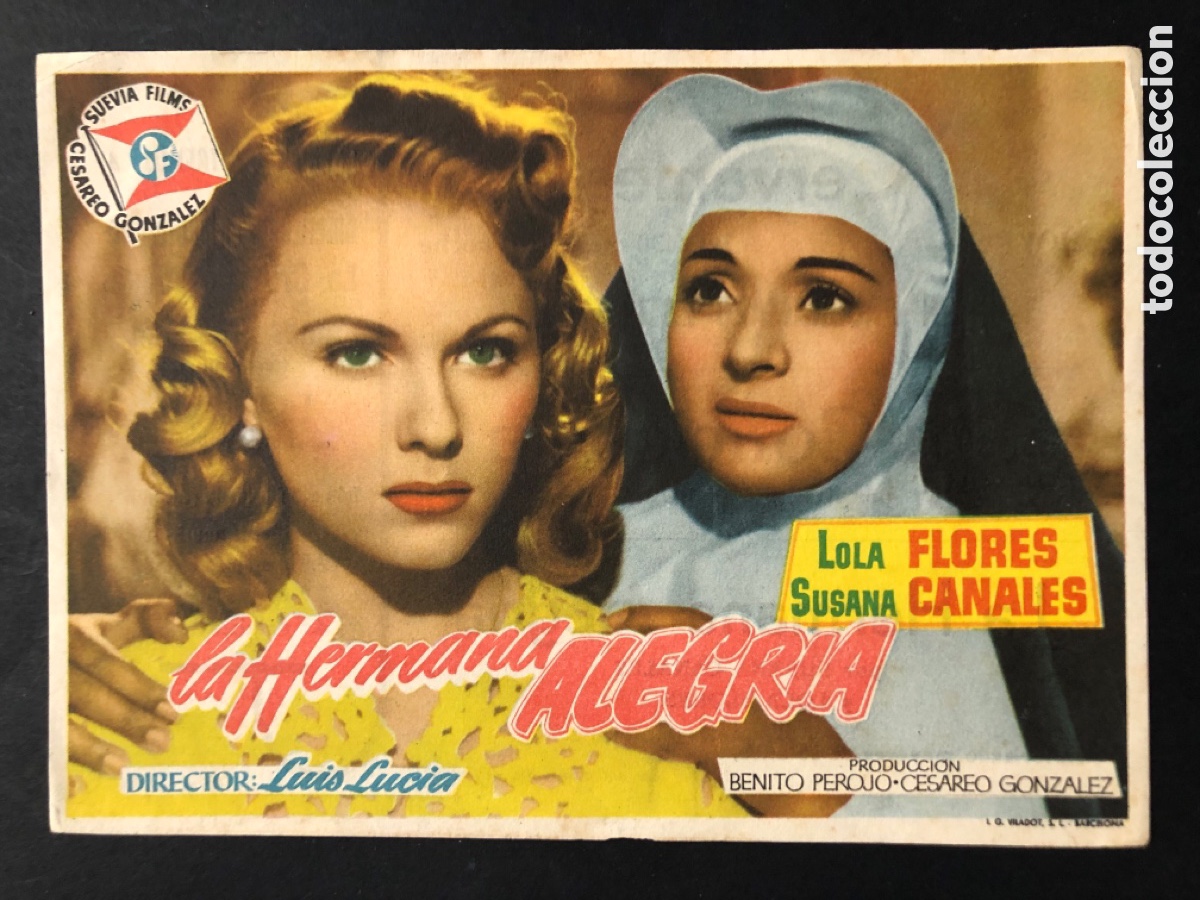 Cine: Programa la hermana Alegr&iacute;a Lola flores con publicidad cine cervantes alcira A5