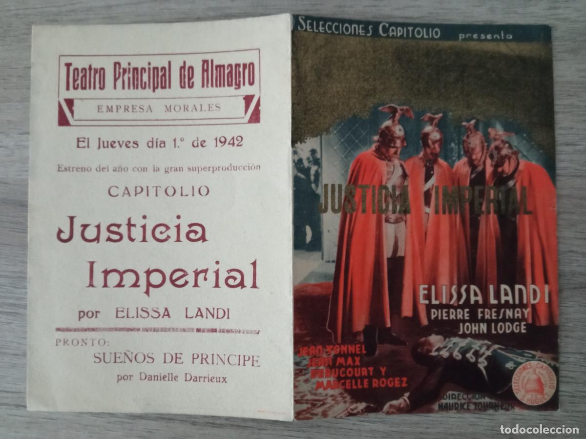 Cine: JUSTICIA IMPERIAL, ELISSA LANDI, TEATRO PRINCIPAL DE ALMAGRO, 1942