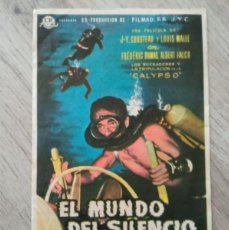 Cine: EL MUNDO DEL SILENCIO, COUSTEAU, CINES VICTORIA Y NACIONAL, 1957