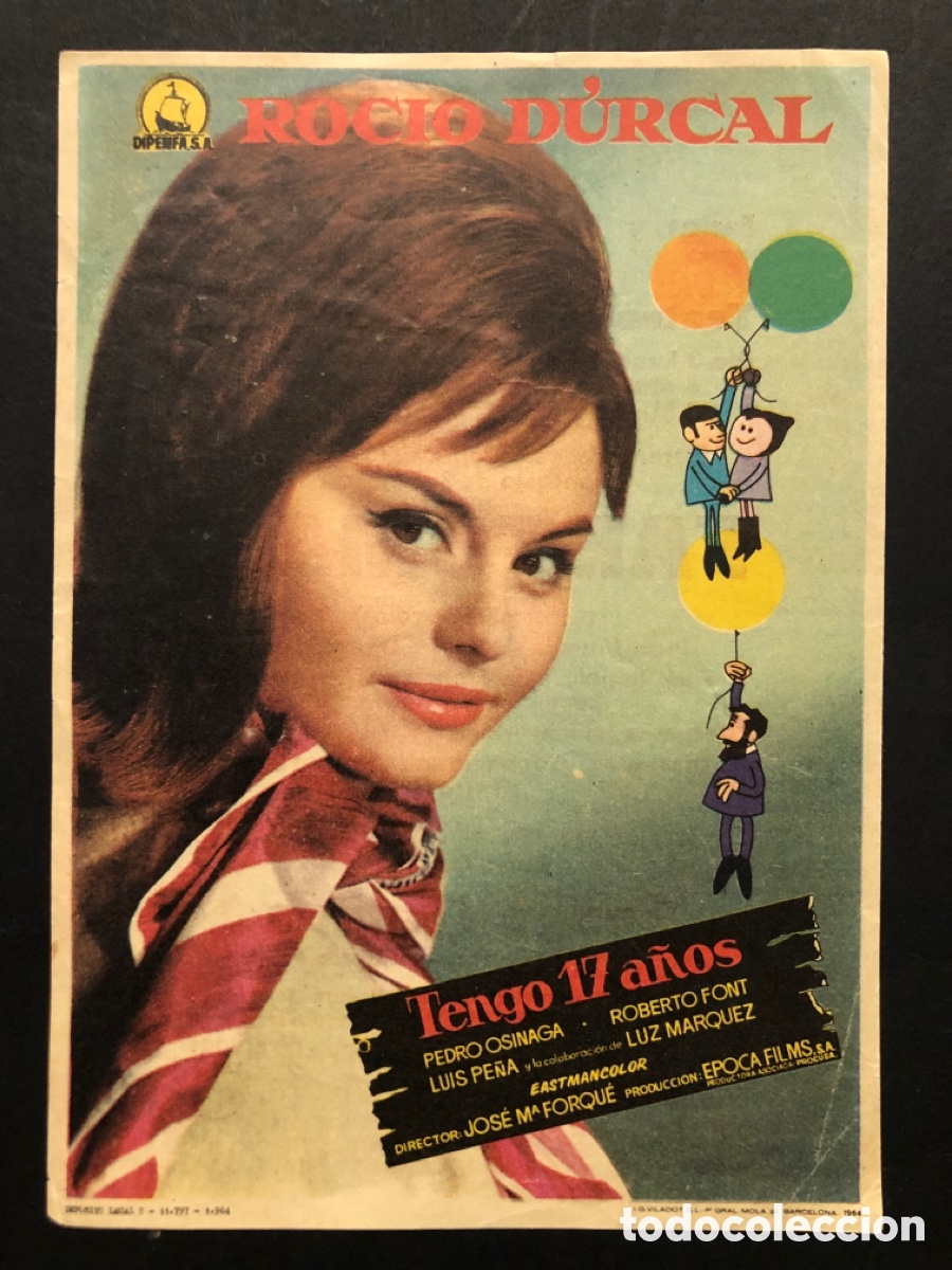 Cine: Programa tengo 17 a&ntilde;os Roc&iacute;o D&uacute;rcal con publicidad teatro cine el jard&iacute;n A5