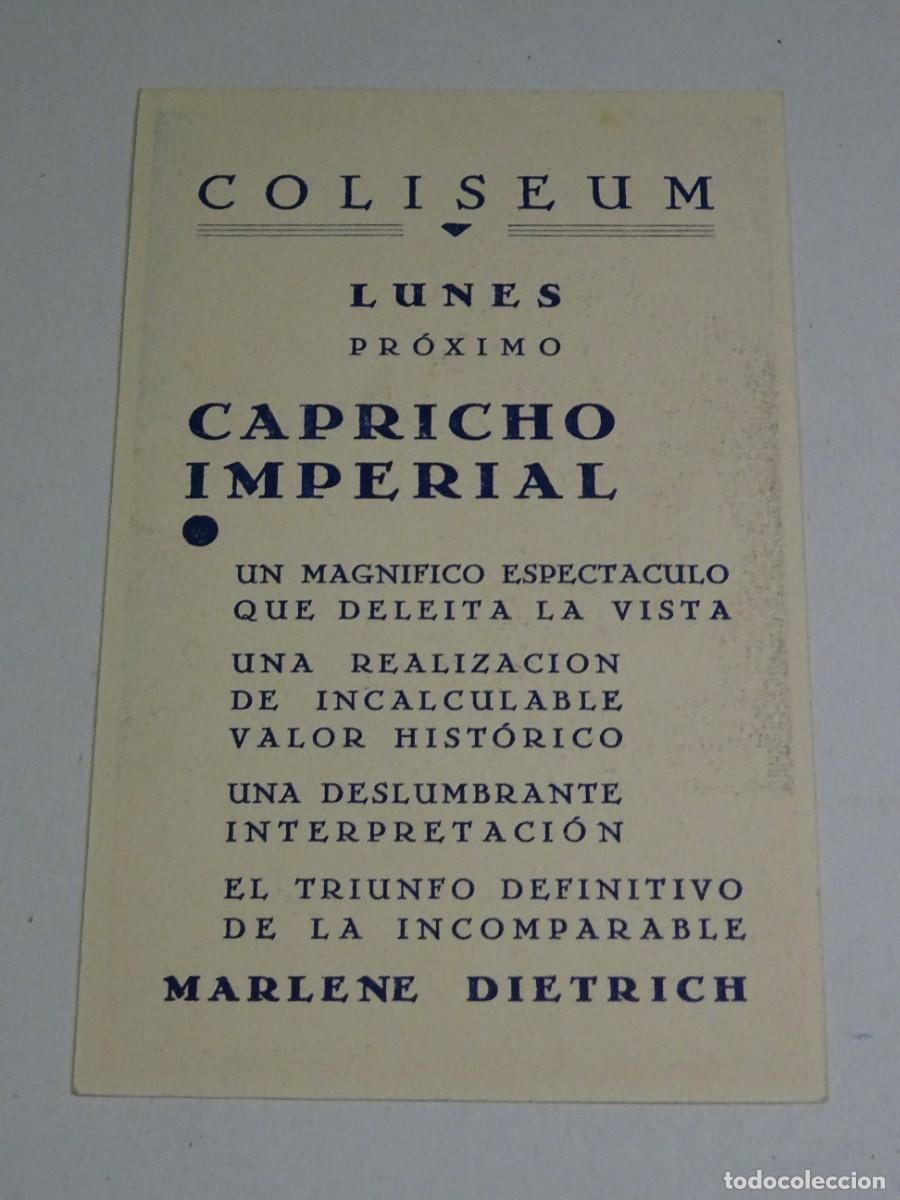 Cine: PROGRAMA DE CINE - CAPRICHO IMPERIAL - MARLENE DIETRICH - COLISEUM - Foto 2