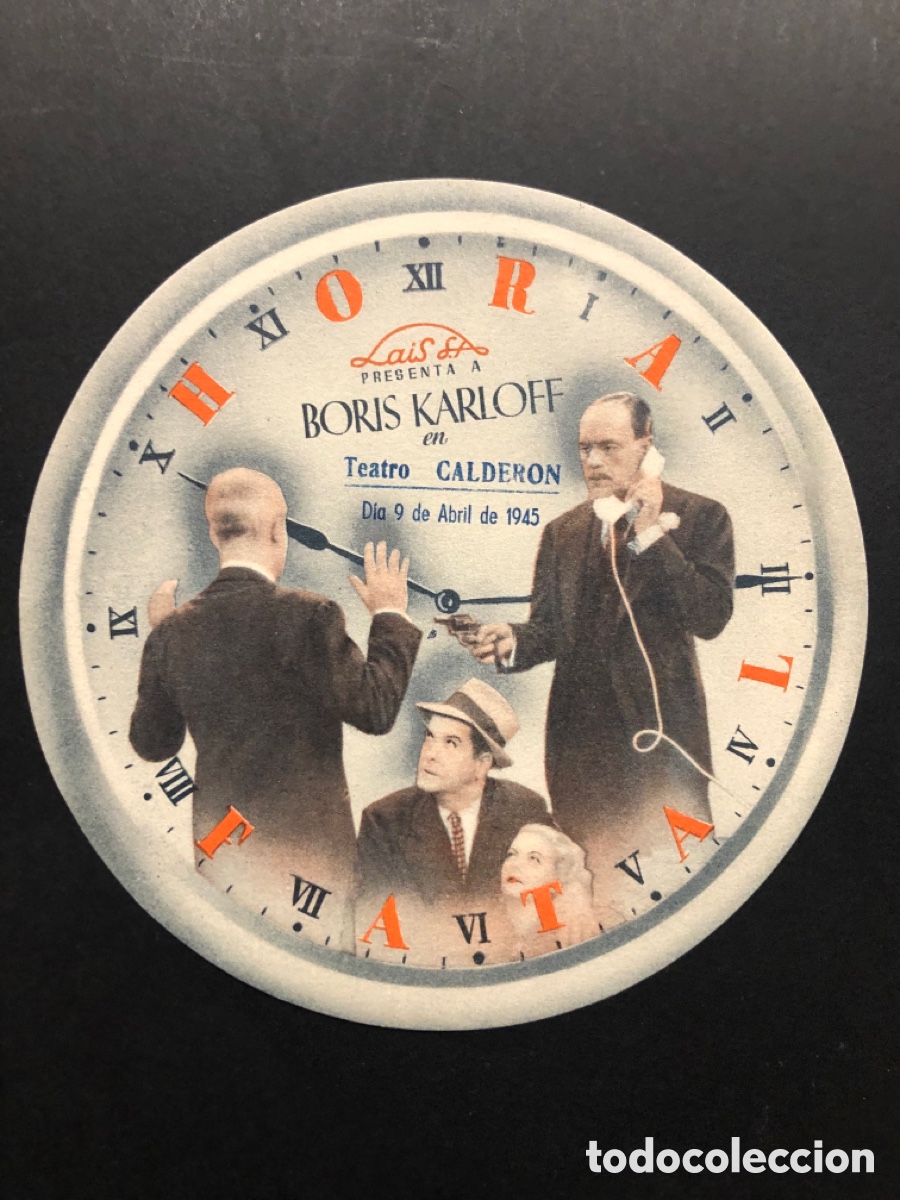Cinema: Programa troquelado hora fatal boris karloff con publicidad teatro Calder&oacute;n A4