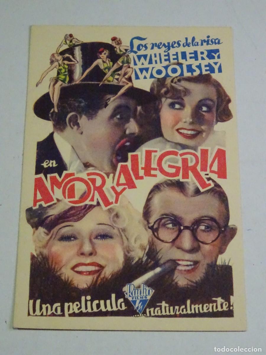 Cine: PROGRAMA DE CINE - AMOR Y ALEGRIA - WHEELER Y WOOLSEY - Foto 1