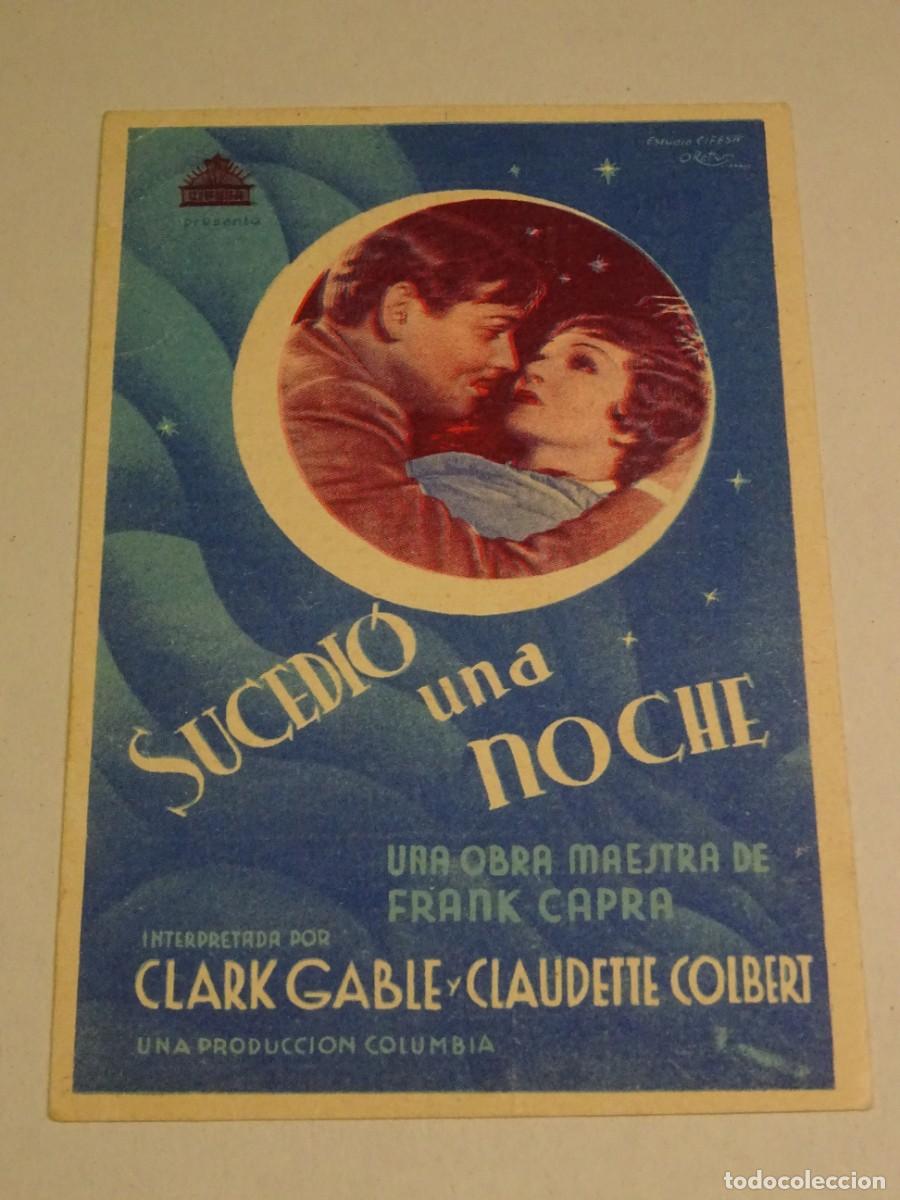 Cine: PROGRAMA DE CINE - SUCEDI&Oacute; UNA NOCHE - CLARK GABLE Y CLAUDETTE COLBERT - Foto 1