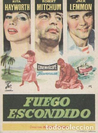 Cine: PROGRAMA DE CINE: FUEGO ESCONDIDO PC-7330 - Foto 1