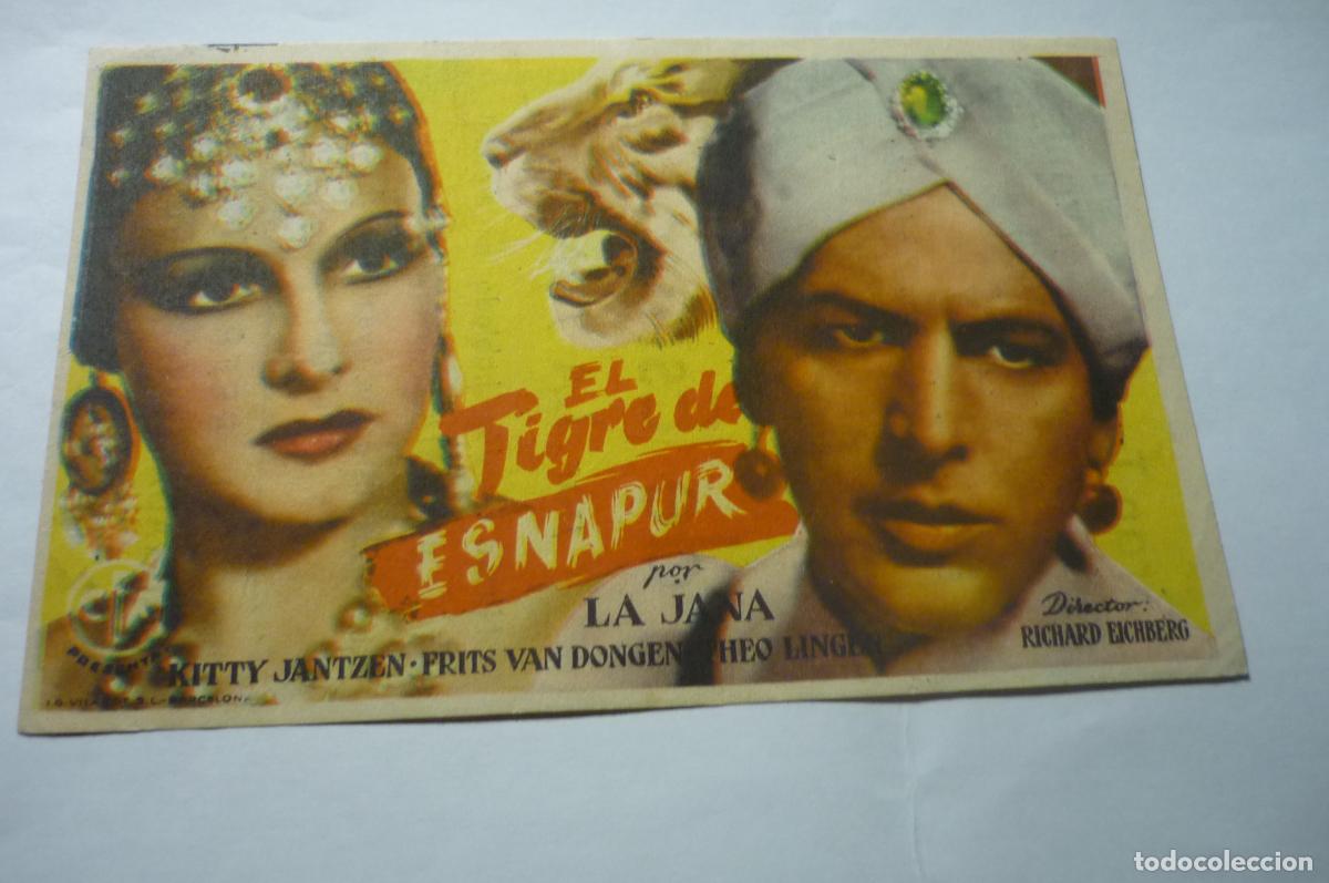Cine: programa el tigre de esnapur.-publicidad