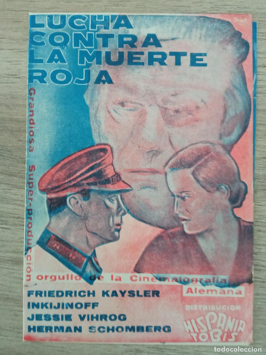  Flyers Publicitaires de films Anciens: LUCHA CONTRA LA MUERTE ROJA, CINE ECHEGARAY, 1938