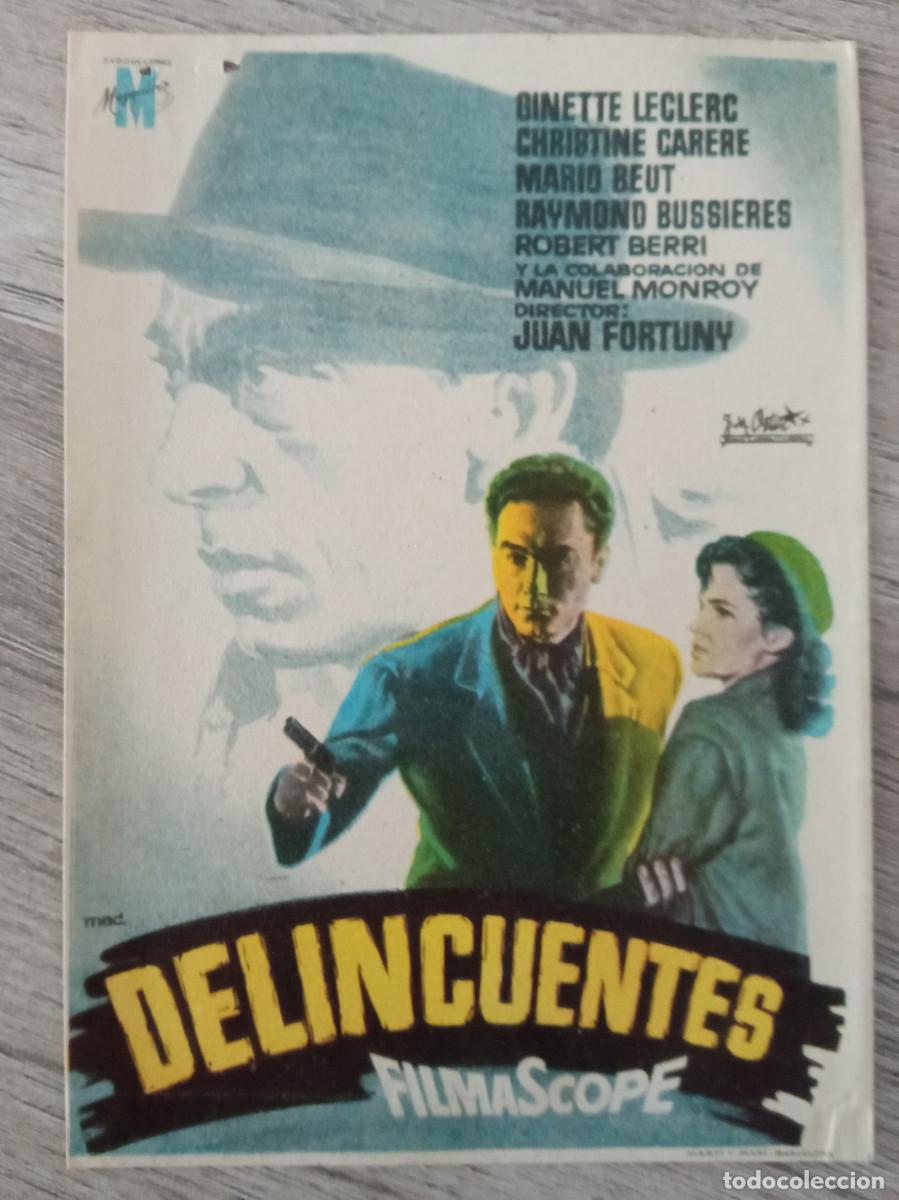  Flyers Publicitaires de films Anciens: DELINCUENTES, DISTRIBUIDORA J.M.ORTIZ