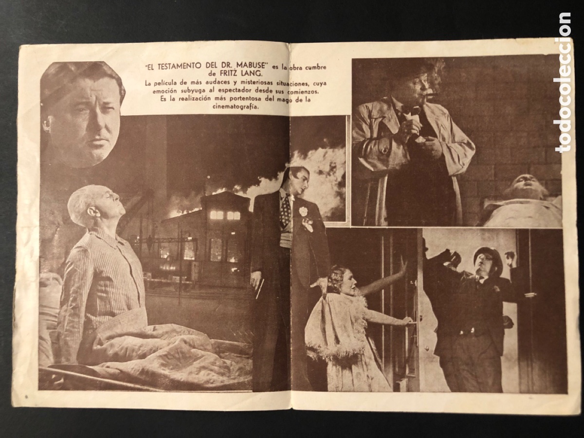 Cine: Programa el testamento del Dr Mabuse Fritz lang A4 - Foto 2