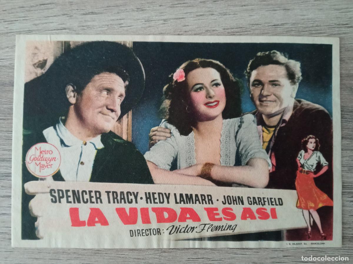  Flyers Publicitaires de films Anciens: LA VIDA ES AS&Iacute;, SPENCER TRACY, HEDY LAMARR