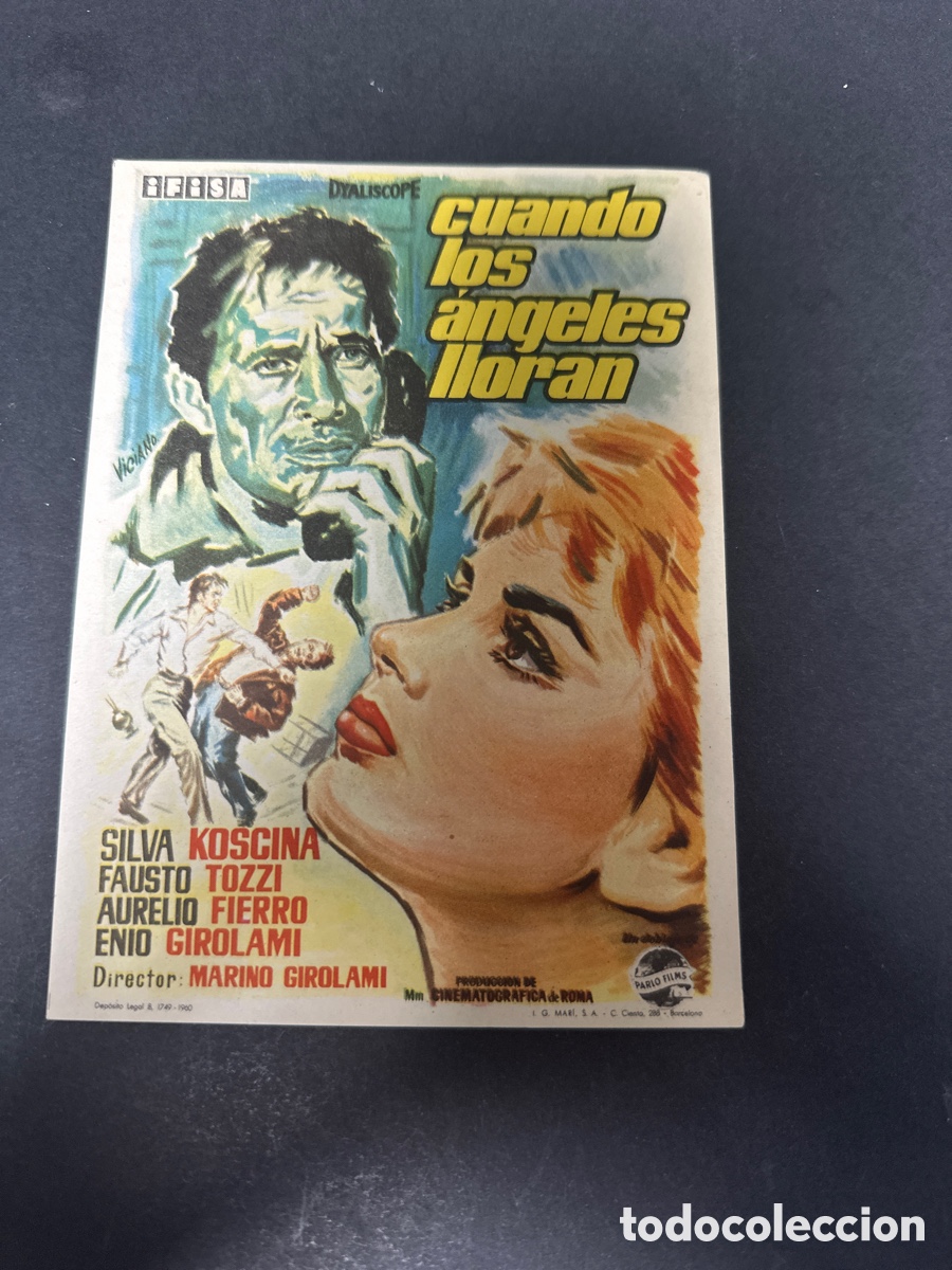 Folhetos de m&atilde;o de filmes antigos de cinema: Programa de cine Cuando los &aacute;ngeles lloran