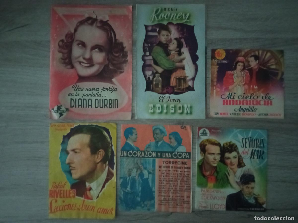  Flyers Publicitaires de films Anciens: TORRECINE DE LAS PALMAS, 6 PROGRAMAS DE CINE DOBLES