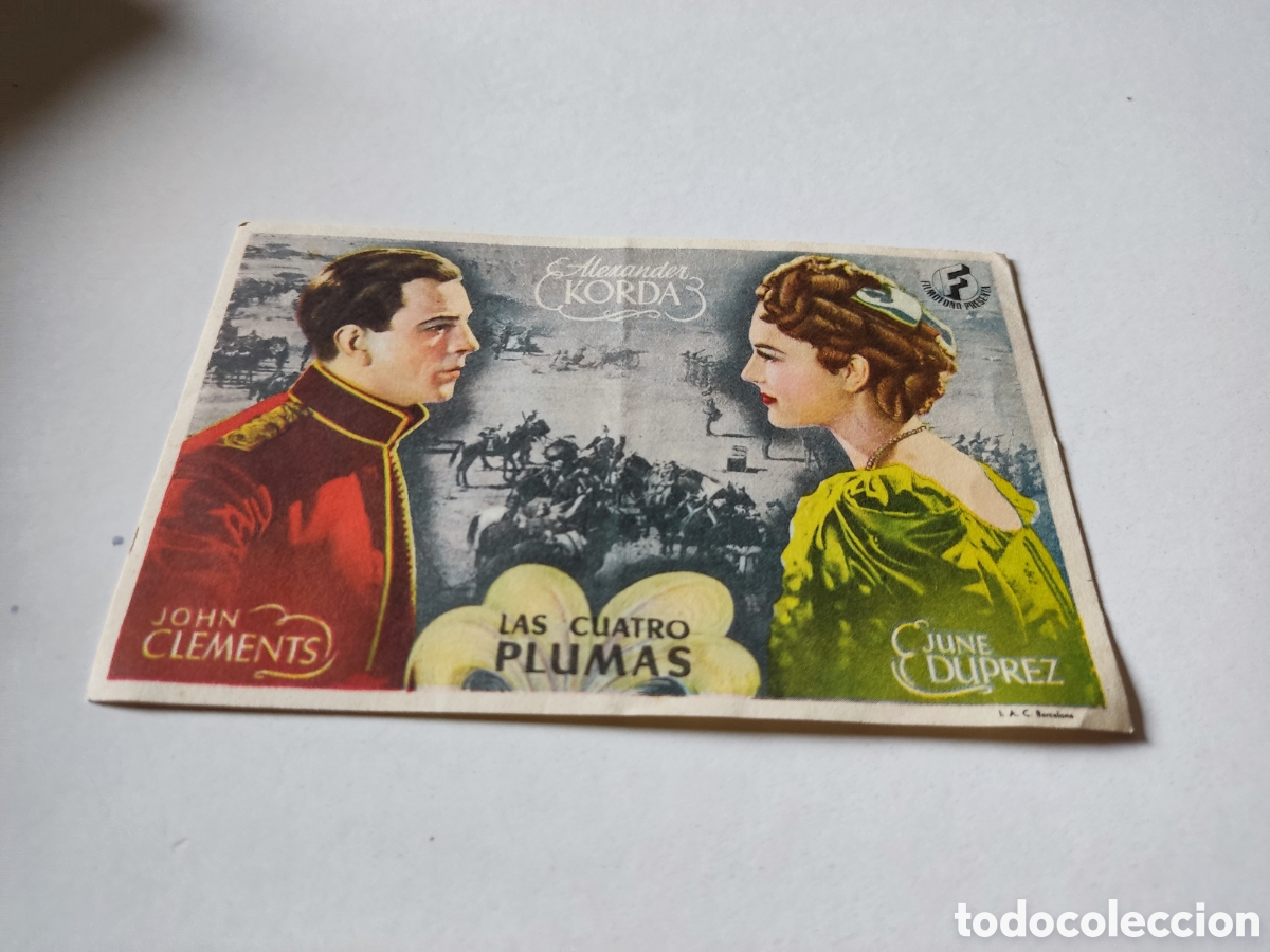 Cine: Folleto de cine las cuatro plumas,cu&ntilde;o cine capitol Nules