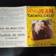 Cine: SALON CINE MODELO ZARAUZ / CACHITO DE CIELO / GLORIA JEAN / PROYECCION 1 Y 2 DE ABRIL DE 1945