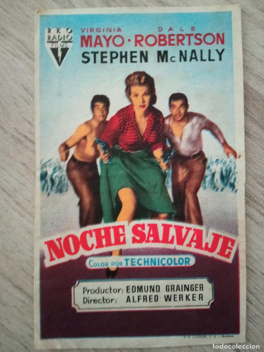  Flyers Publicitaires de films Anciens: NOCHE SALVAJE, VIRGINIA MAYO