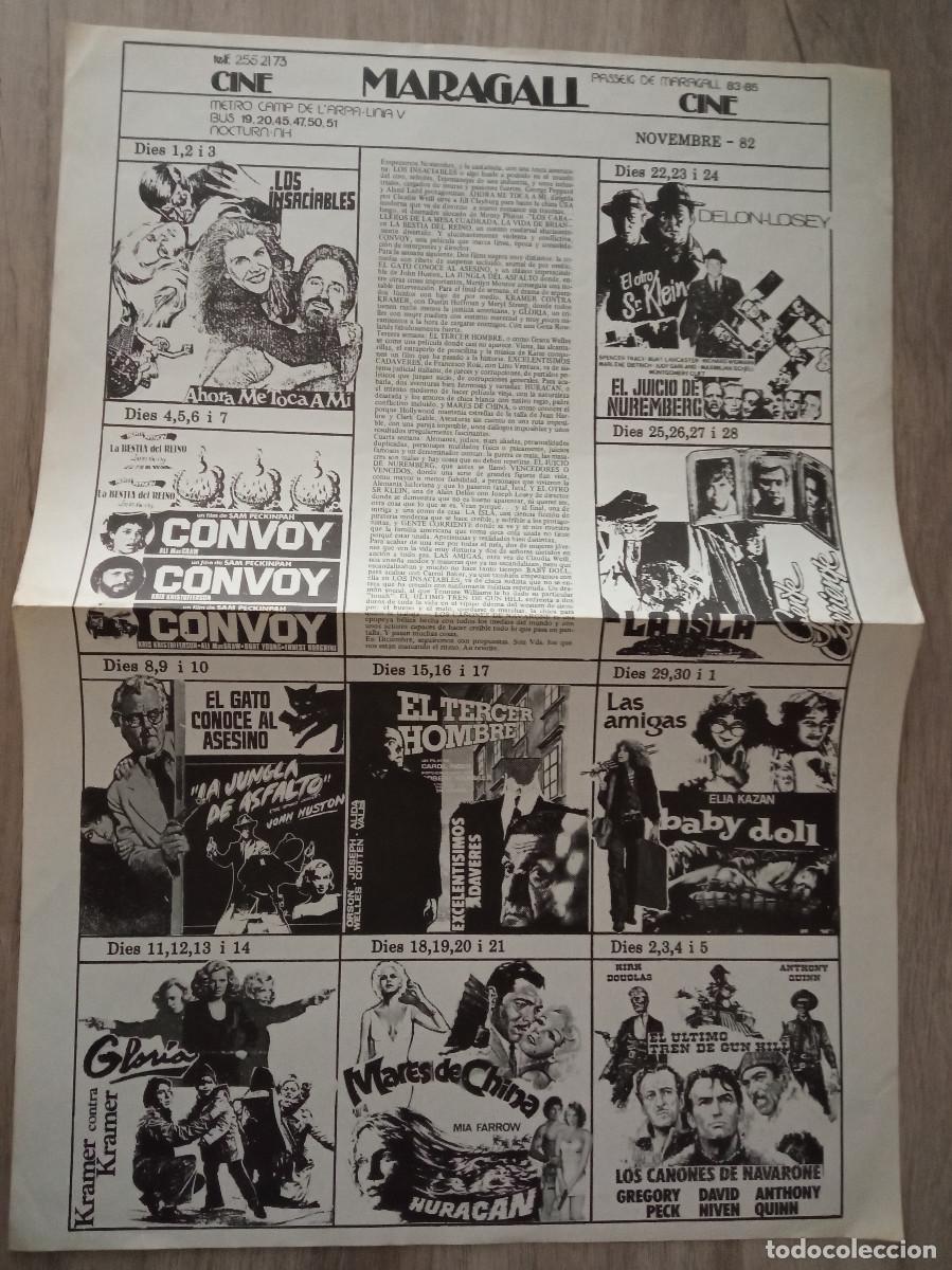 Folhetos de m&atilde;o de filmes antigos de cinema: CINE MARAGALL, 1982, EL OTRO SR. KLEIN, CONVOY, GENTE CORRIENTE,...