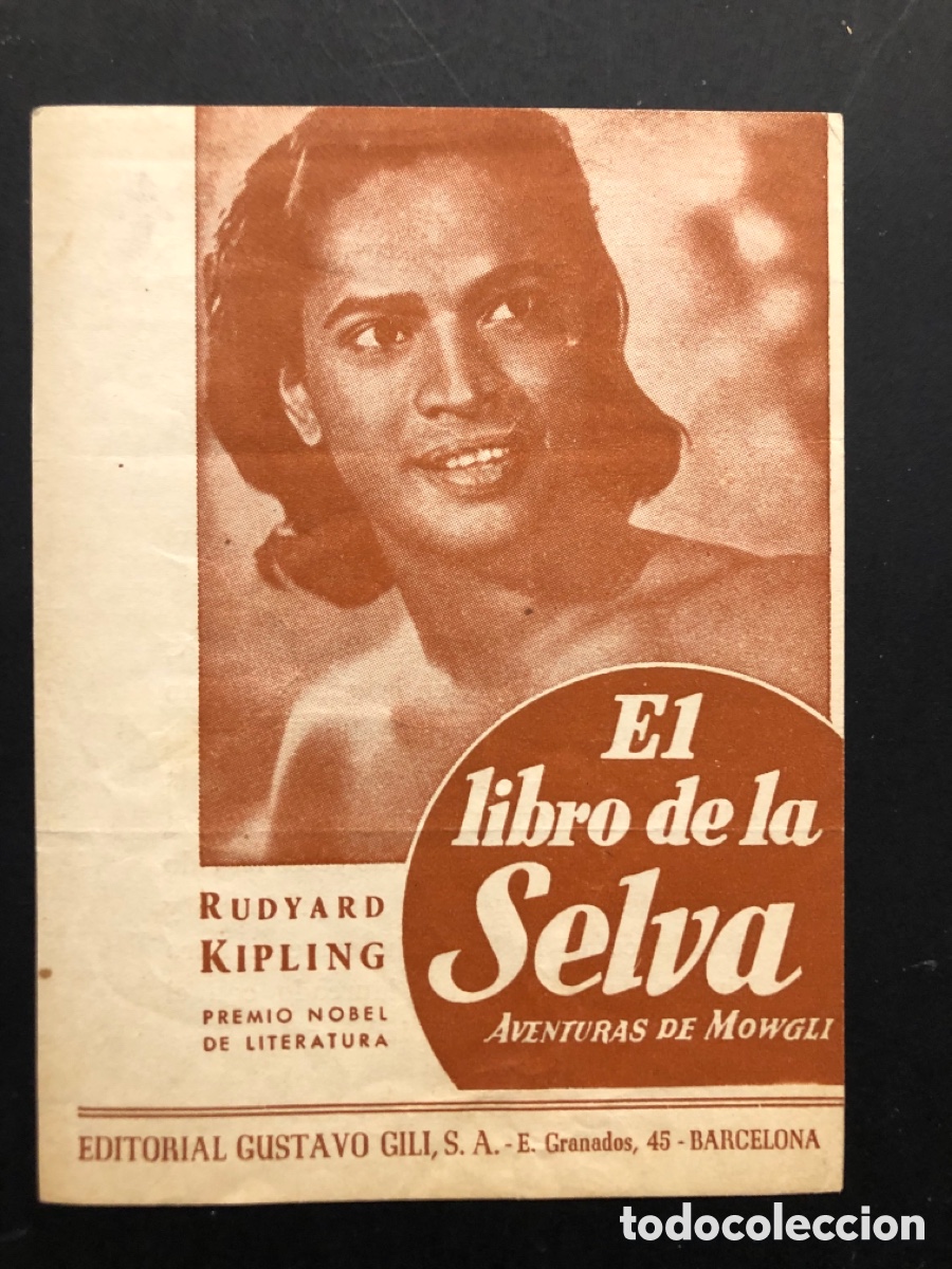 Cine: Folleto publicidad libro Rudyard kipling el libro de la selva Sabu A6