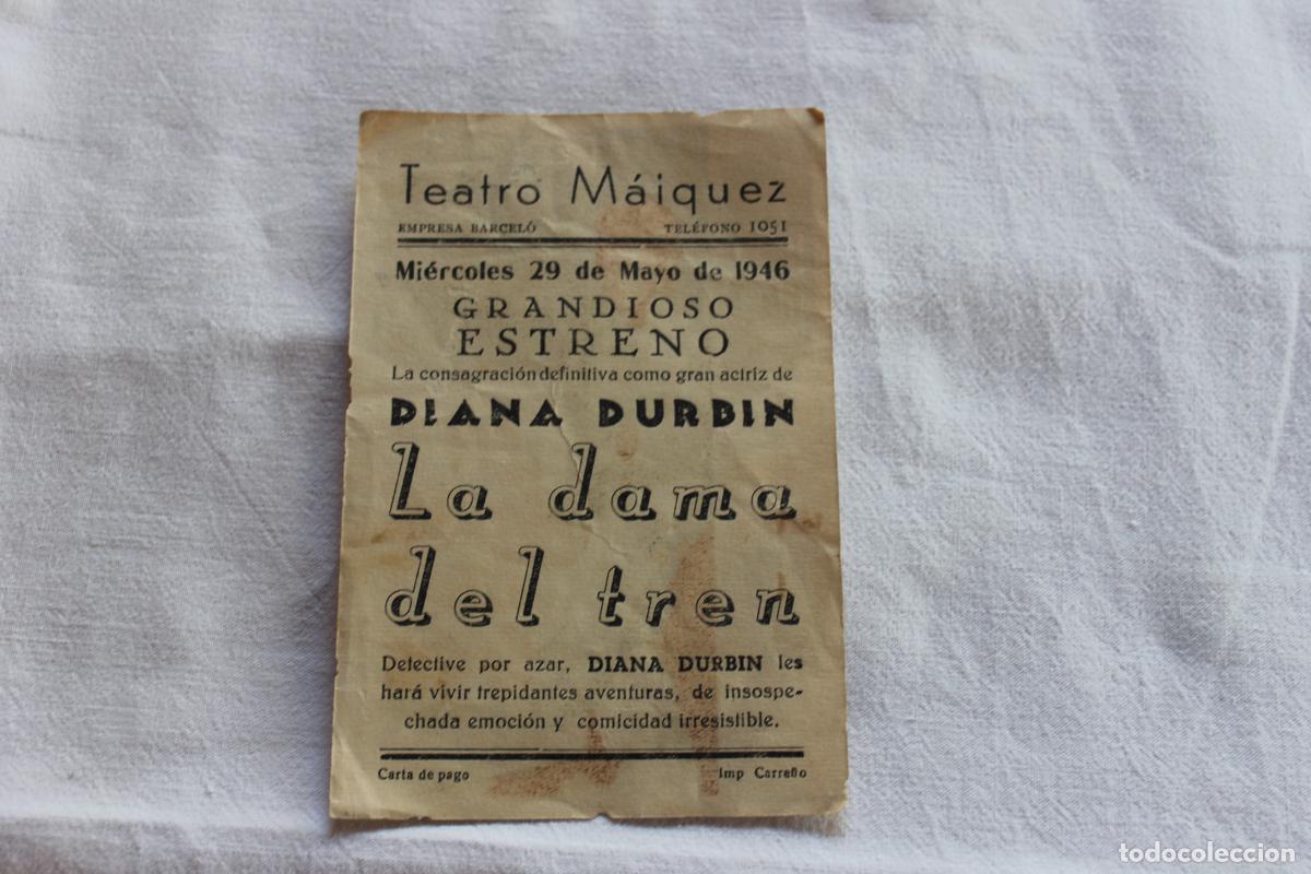 Cine: PROGRAMA DE MANO LA DAMA DEL TREN TEATRO MAIQUEZ - Foto 2