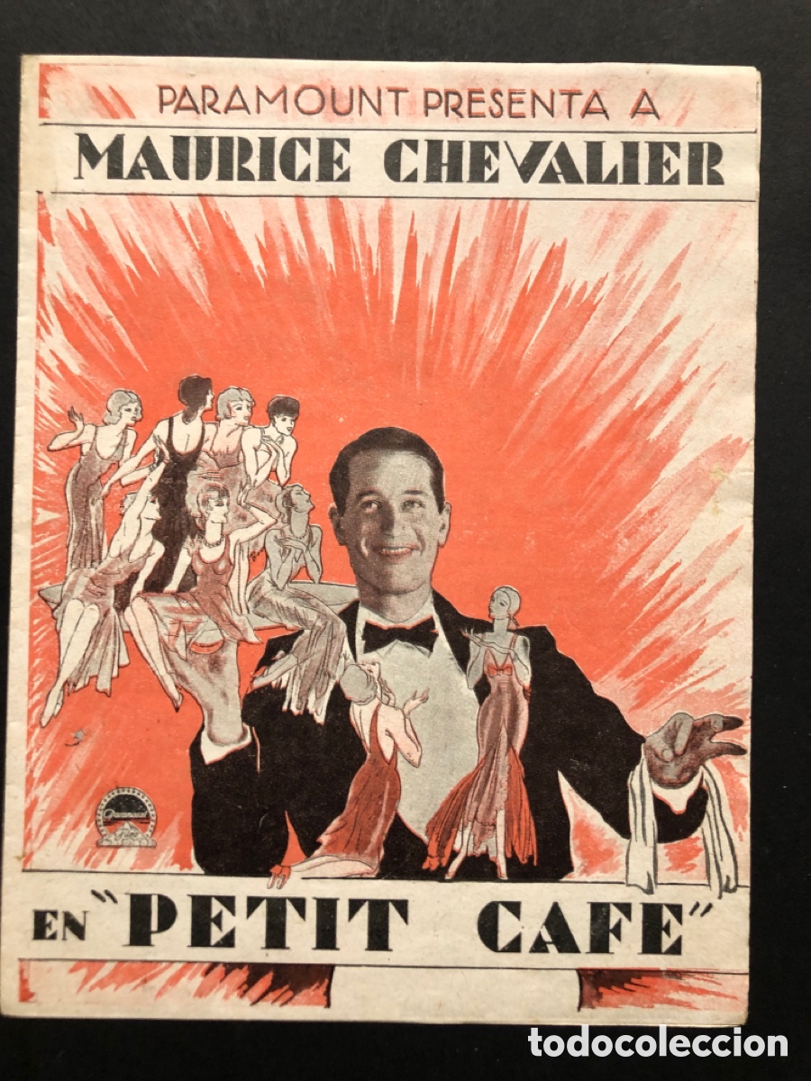  Foglietti di film di film antichi di cinema: Programa paramount petit caf&eacute; maurice chevalier A6