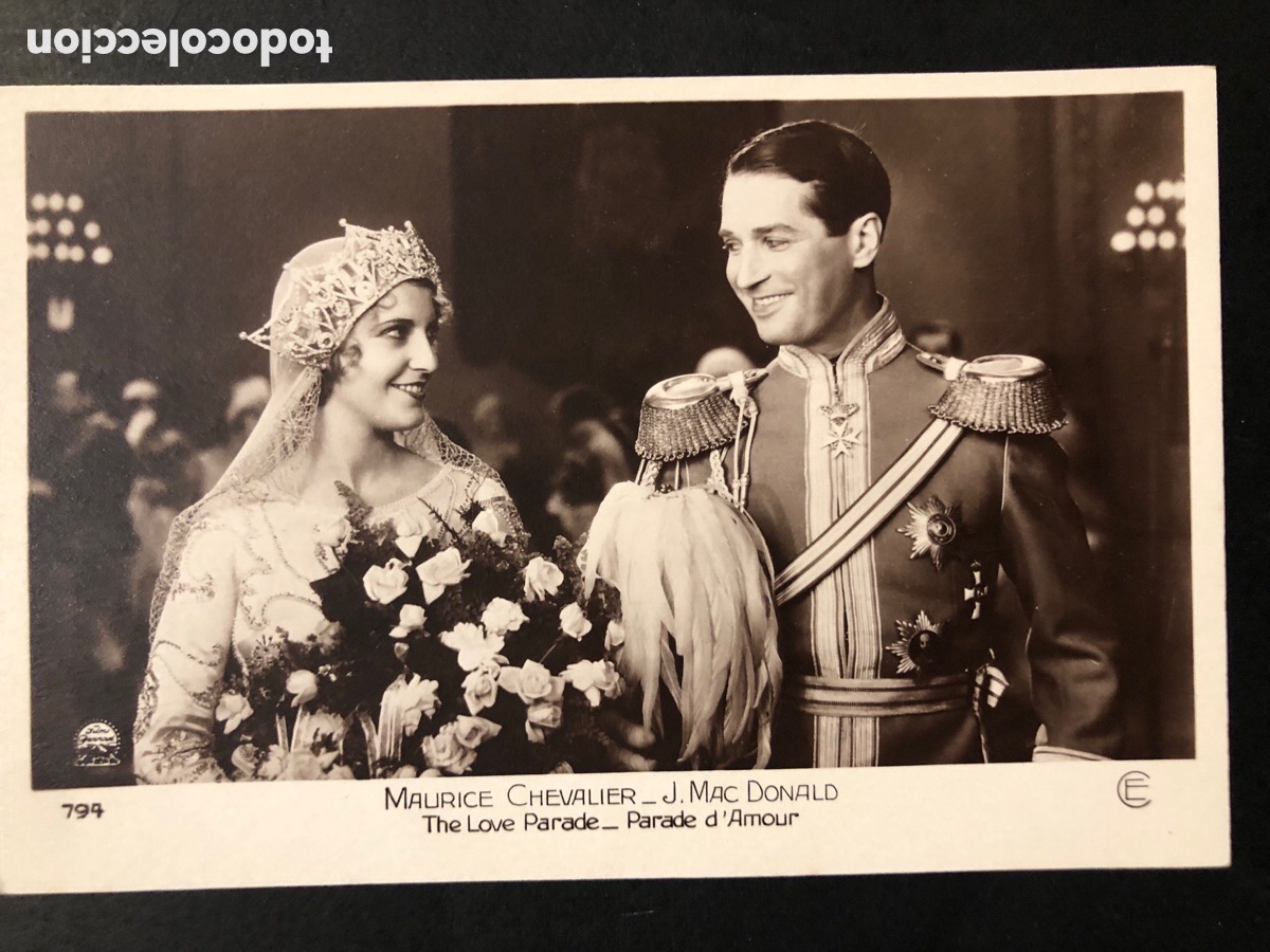  Foglietti di film di film antichi di cinema: Tarjeta el desfile del amor maurice chevalier jeanette MacDonald A6