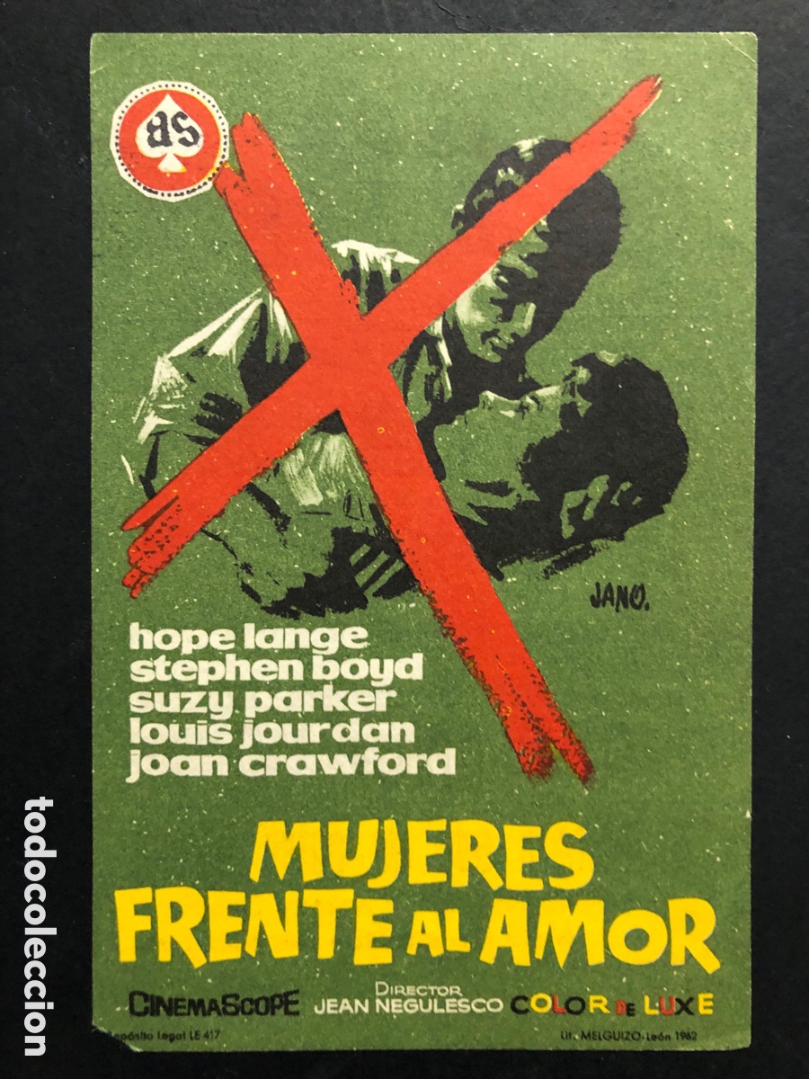  Foglietti di film di film antichi di cinema: Programa mujeres frente al amor hope lange con publicidad cine liceo mar&iacute;a luisa merida A6