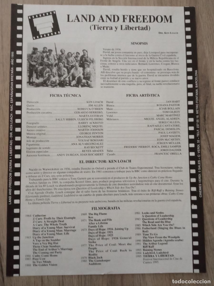 Cine: TIERRA Y LIBERTAD, KEN LOACH, CINEMES VERDI, BARCELONA, 1995