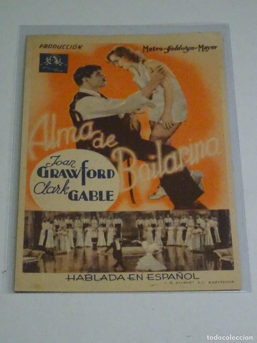 Cine: PROGRAMA DE CINE - ALMA DE BAILARINA - JOAN CRAWFORD - CLARK GABLE - Foto 1