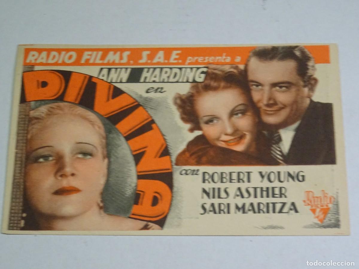 Cine: PROGRAMA DE CINE - DIVINA - ANN HARDING CON ROBERT YOUNG, NILS ASTHER - Foto 1
