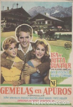 Folhetos de m&atilde;o de filmes antigos de cinema: PROGRAMA DE CINE: GEMELAS EN APUROS PC-7381