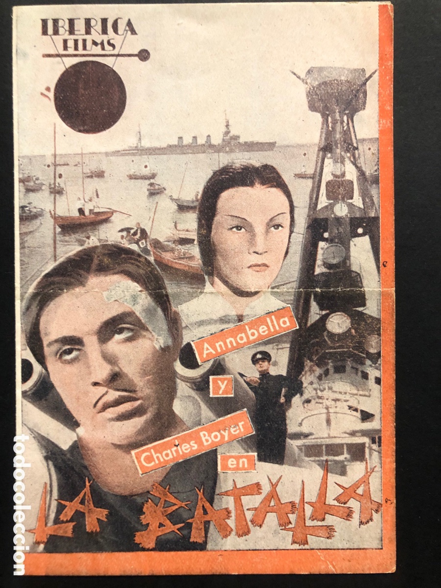  Foglietti di film di film antichi di cinema: Programa la batalla annabella charles boyer con publicidad teatro circo A6
