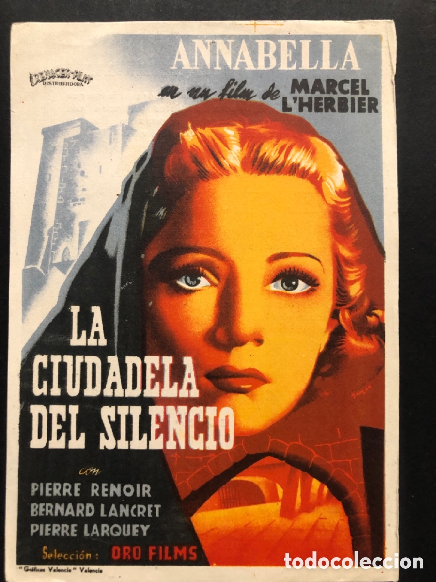 Folhetos de m&atilde;o de filmes antigos de cinema: Programa la ciudadela del silencio annabella con publicidad cine metropol santiago de Compostela A6