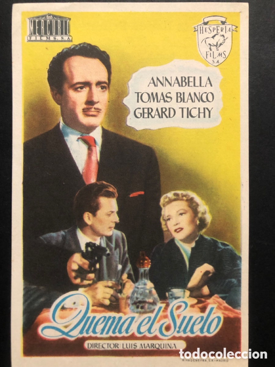 Folhetos de m&atilde;o de filmes antigos de cinema: Programa quema el suelo annabella con publicidad cine banda primitiva liria piscina A6