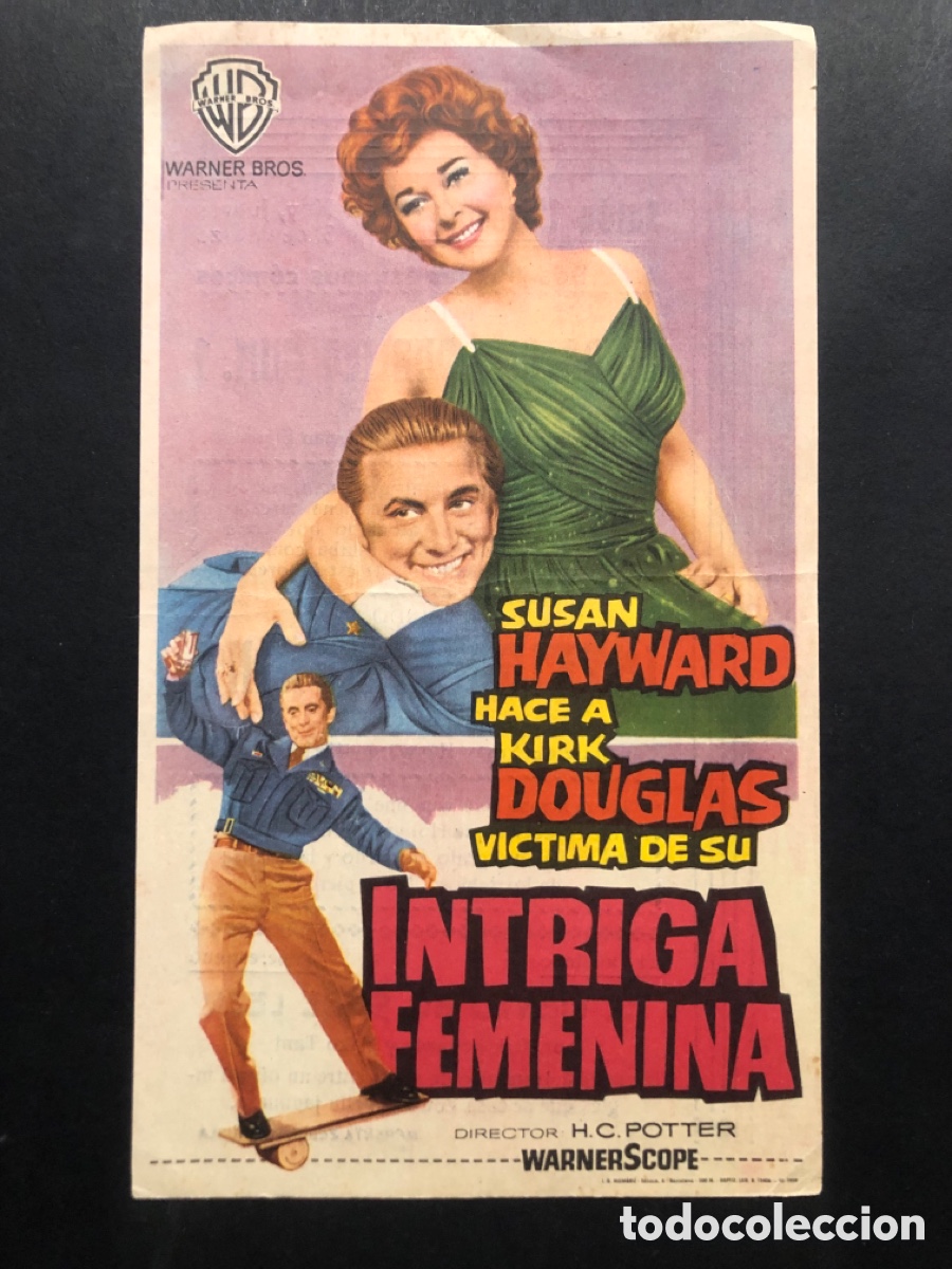 Folhetos de m&atilde;o de filmes antigos de cinema: Programa intriga femenina susan hayward con publicidad salon novedades Orihuela A6