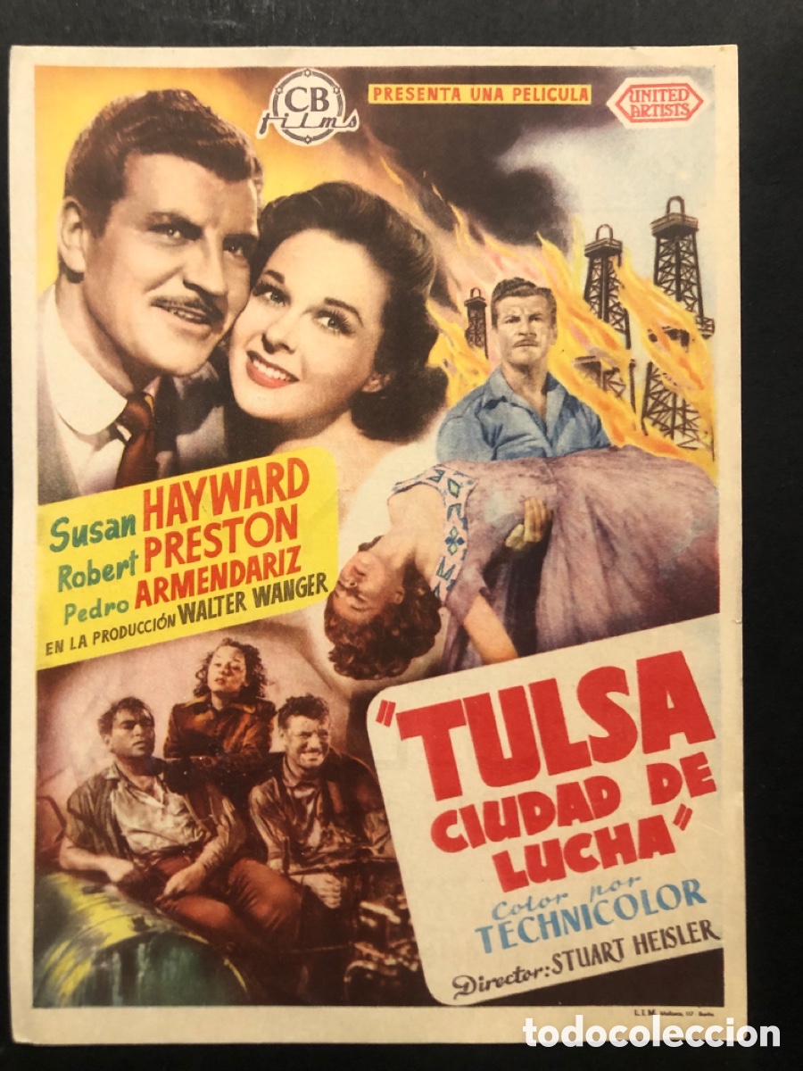 Folhetos de m&atilde;o de filmes antigos de cinema: Programa tulsa ciudad de lucha susan hayward con publicidad cine cultural Mislata A6