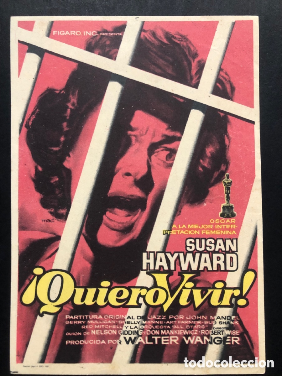 Kino: Programa quiero vivir susan hayward A6