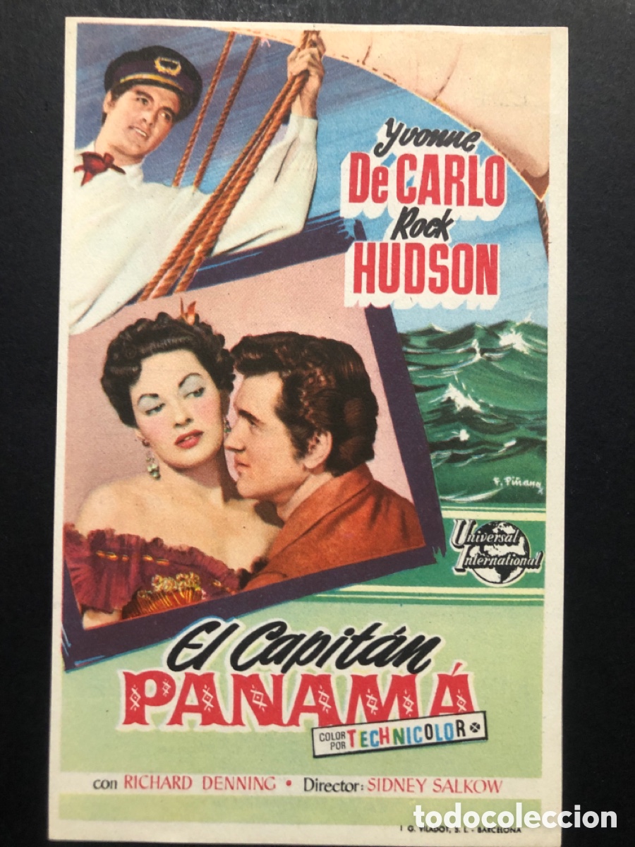 Kino: Programa el capit&aacute;n panama Yvonne de Carlo con publicidad cine dorado zaragoza A6