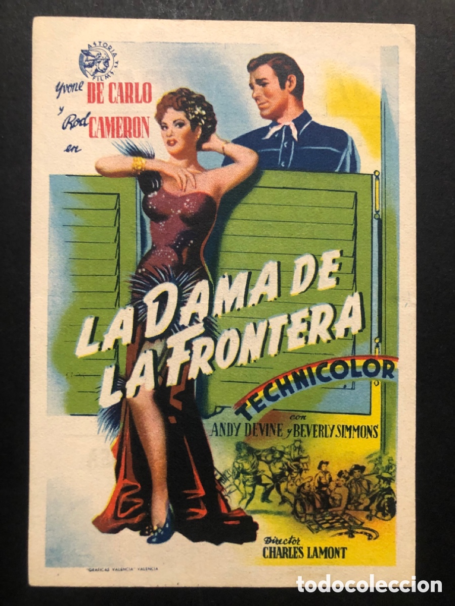 Kino: Programa la dama de la frontera Yvonne de Carlo con publicidad gran cinema avila A6