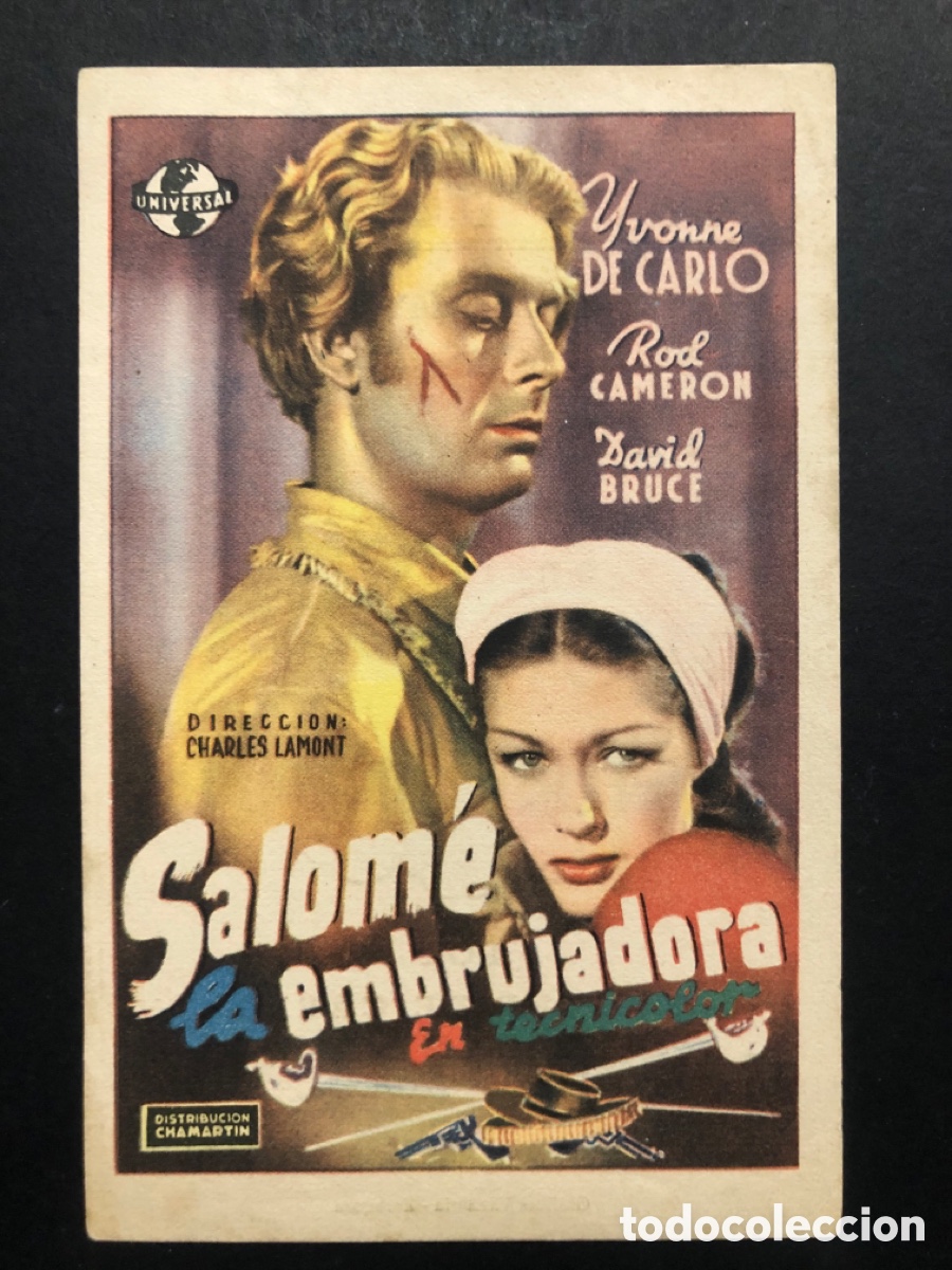 Kino: Programa salome la embrujadora Yvonne de Carlo con publicidad cine dorado zaragoza A6