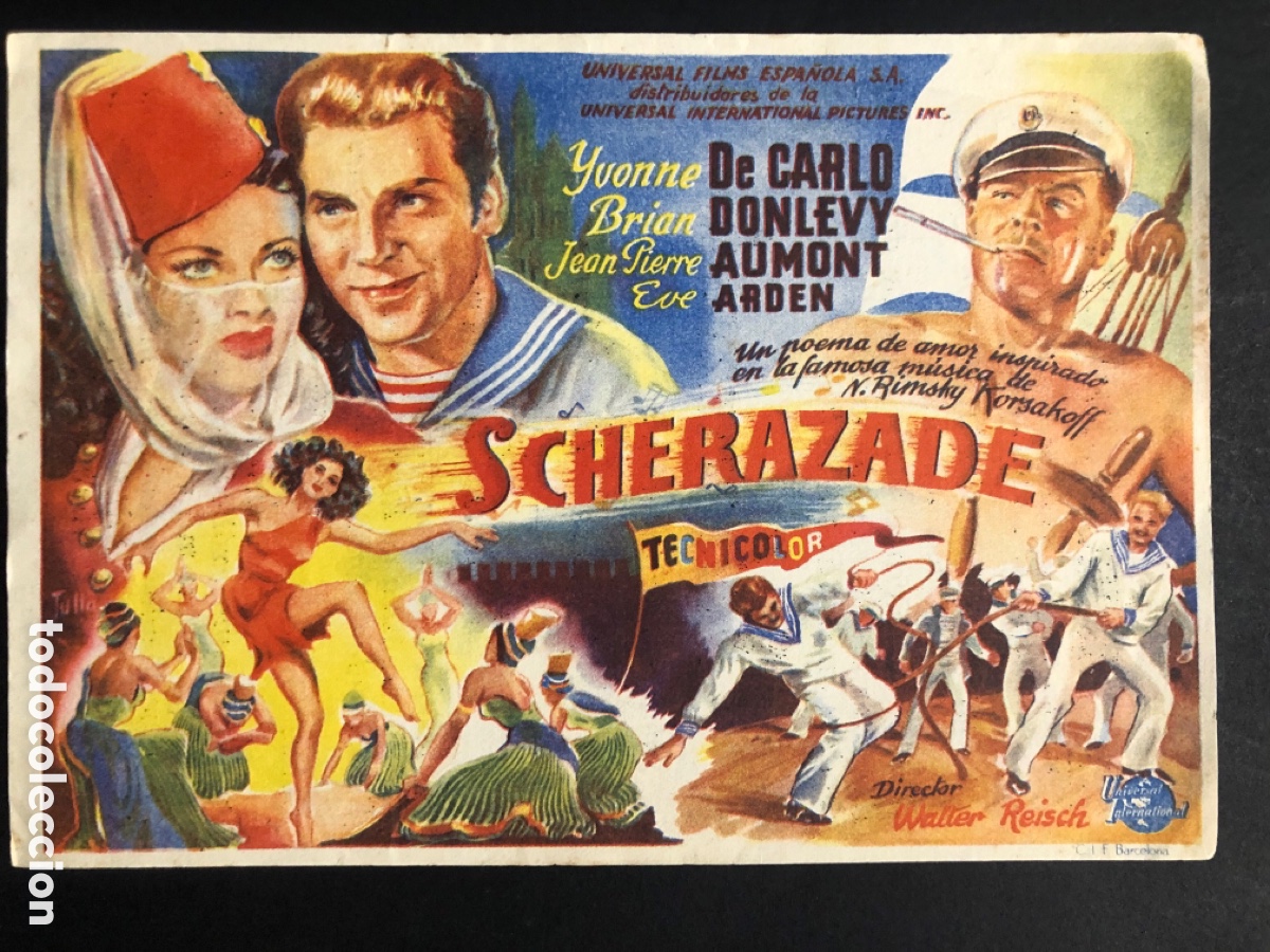 Kino: Programa scherazade Yvonne de Carlo con publicidad cine murcia parque A6