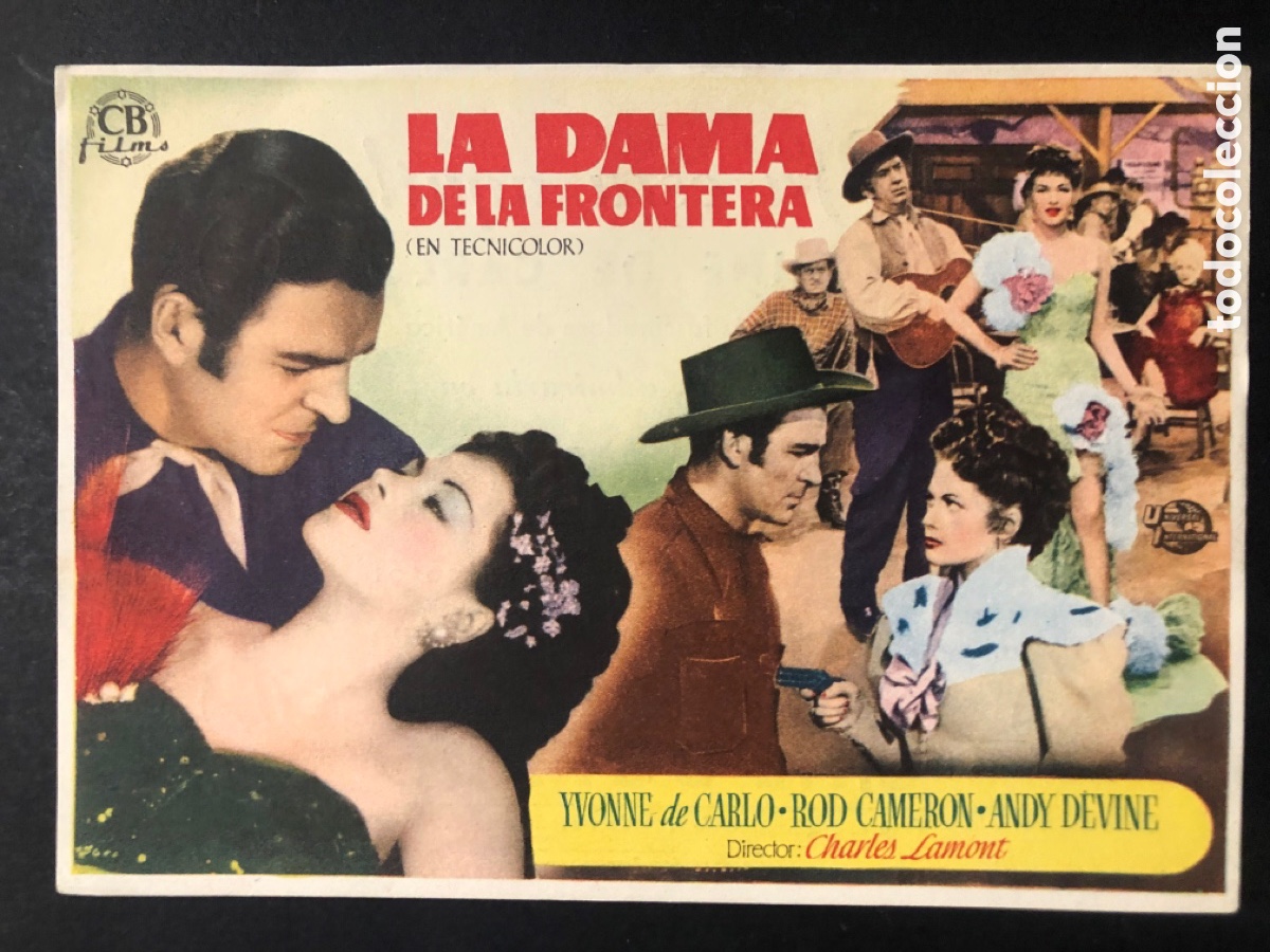 Kino: Programa la dama de la frontera Yvonne de Carlo con publicidad cine dorado zaragoza A6