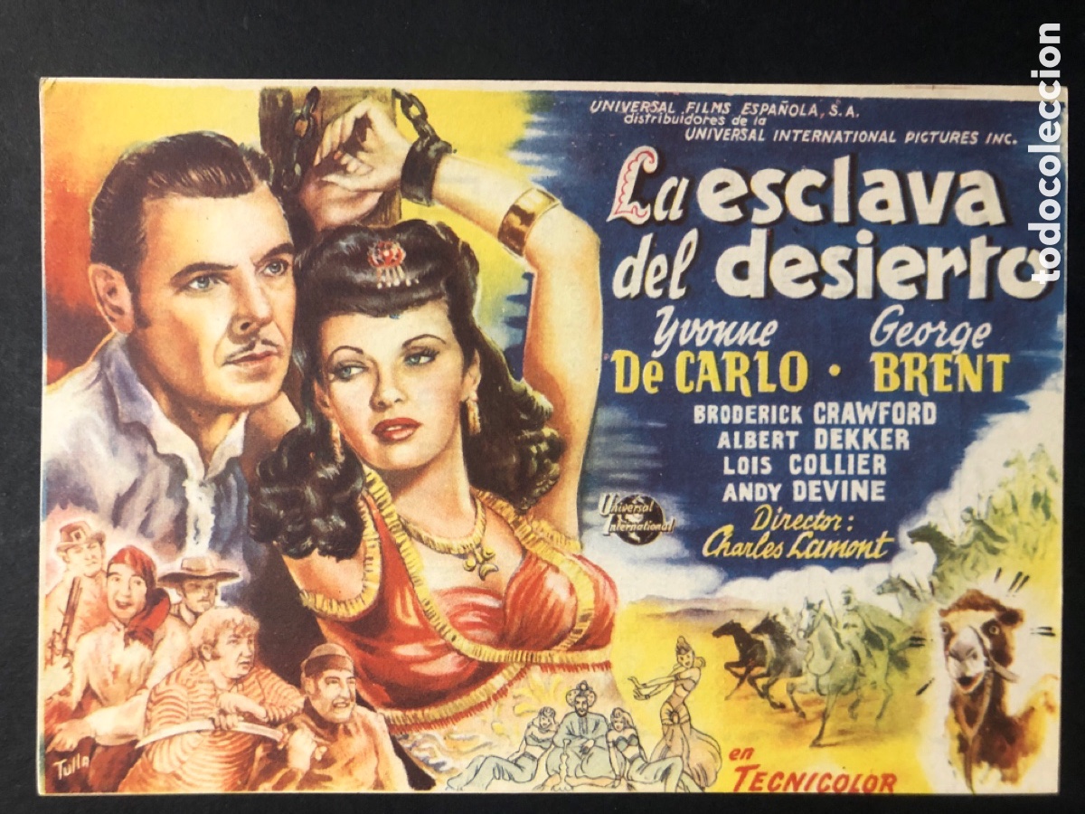 Kino: Programa la esclava del desierto Yvonne de Carlo con publicidad teatro filarm&oacute;nica oviedo A6