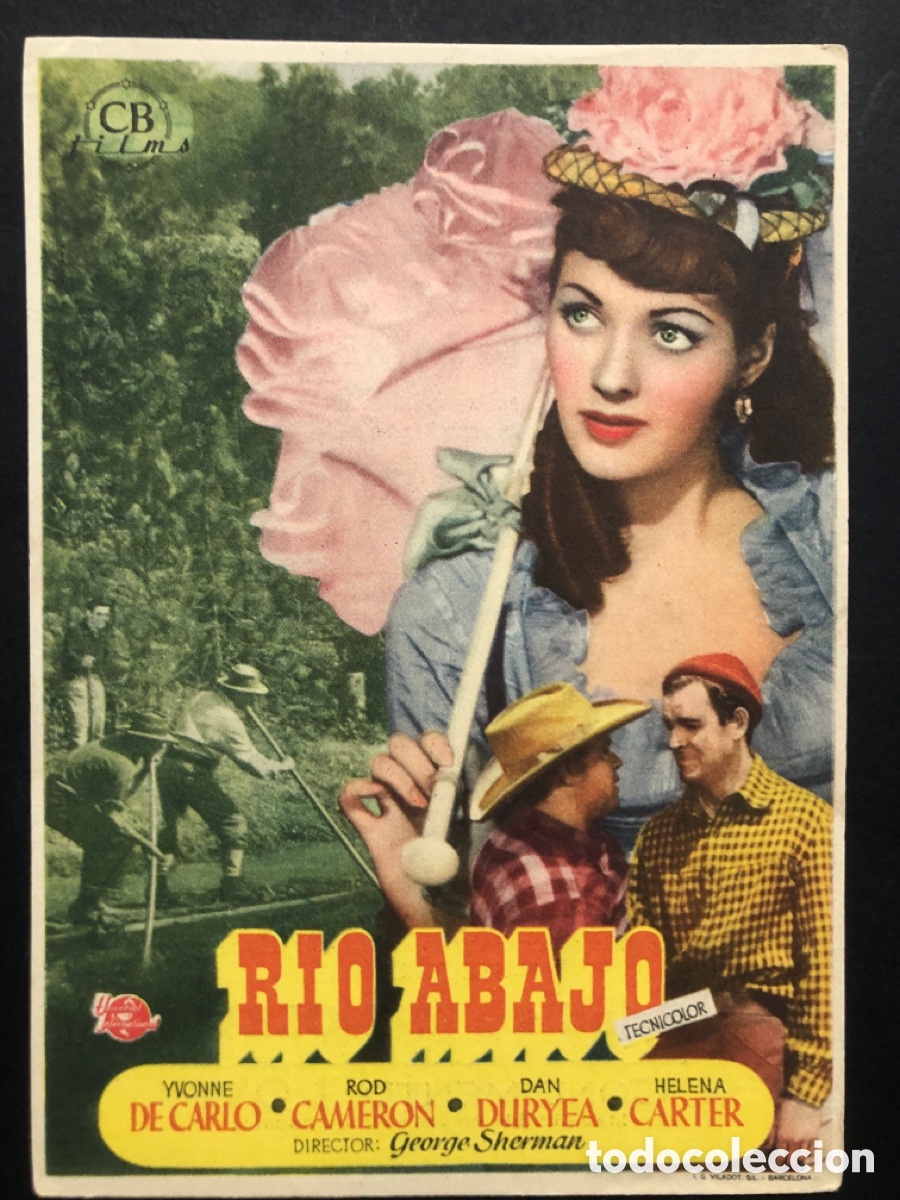 Kino: Programa r&iacute;o abajo Yvonne de Carlo con publicidad teatro guerrero A6
