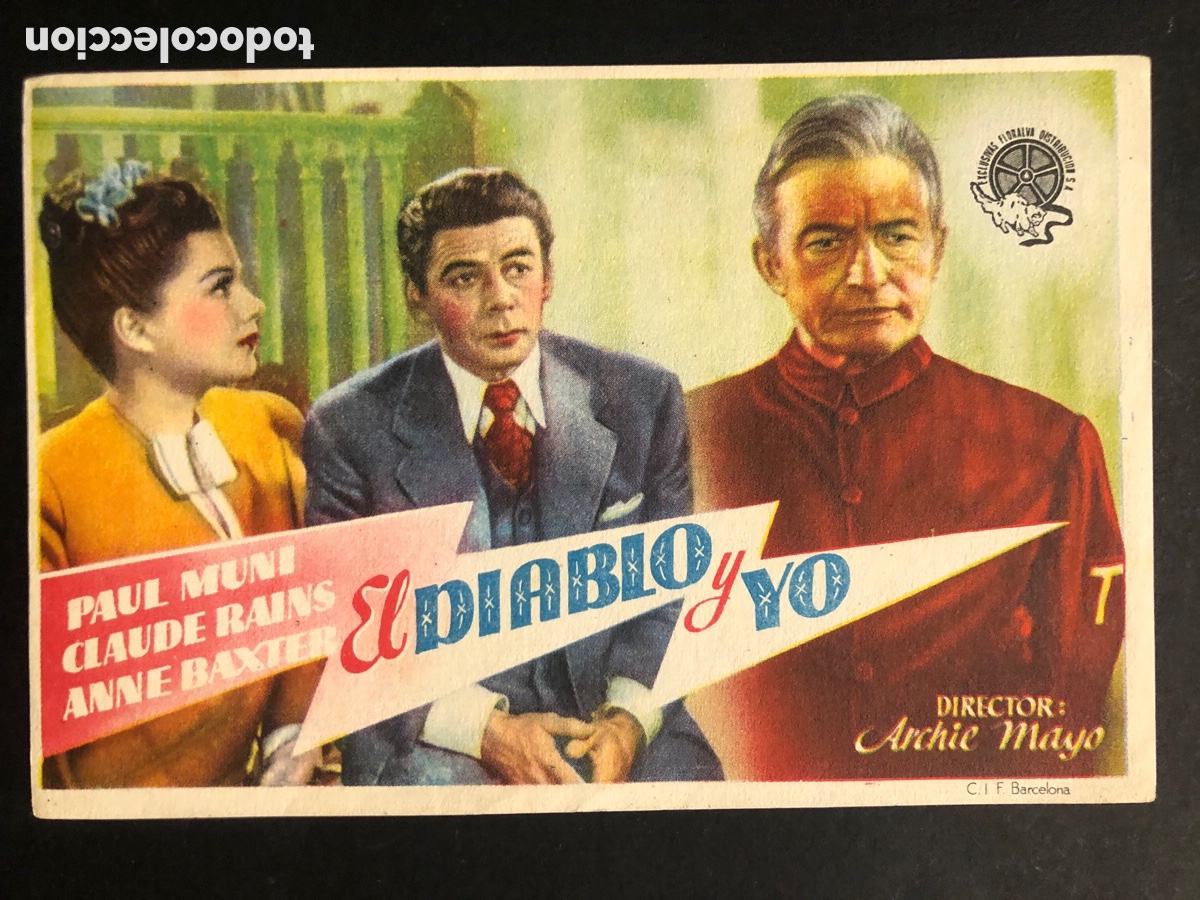Kino: Programa el diablo y yo paul Muni con publicidad gran teatro Calder&oacute;n valladolid A6